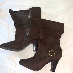 Faded Glory Brown Heeled Boots